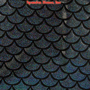  Black Holographic Foil on Nylon Spandex