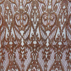 GOLD/RED Two-Tone Traditional Pattern 2Mm Sequin EMBROIDERY on Mesh