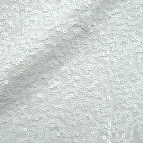  White Fancy Squiggle 2mm Sequins on Polyester Spandex