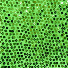  Neon Green Shiny 5mm Sequins on Mesh