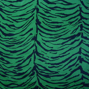  Kelly Green Tiger Print on Polyester Spandex