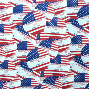 Red/White/Blue US Flags Print on Spandex
