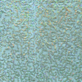  Silver/Baby Blue Shiny Holographic Squiggle 2mm Sequins on Polyester Spandex