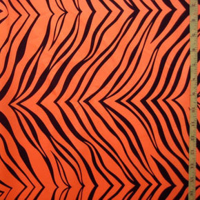  Neon Orange Zebra Print on Nylon Spandex