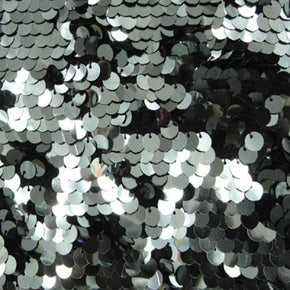  Gunmetal/Black Holographic 8mm Sequins on Polyester Spandex