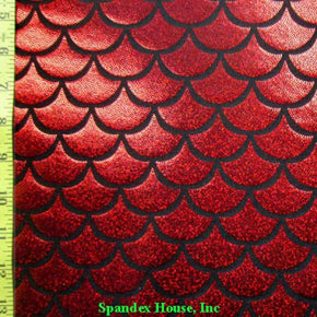  Red Holographic SDK12113D Metallic Foil on Nylon Spandex