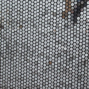 Silver/Black Shiny 5mm Sequins on Polyester Spandex