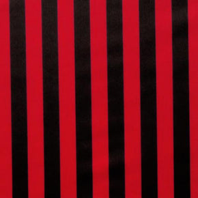  Black/Red Matte Vertical .5" Stripe Print on Polyester Spandex