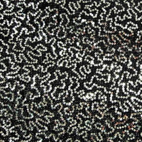  Silver/Black Squiggle 2mm Sequins & Lurex on Slinky