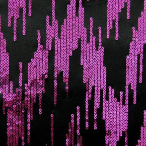  Fuchsia/Black Shiny 2mm Sequins on Polyester Spandex