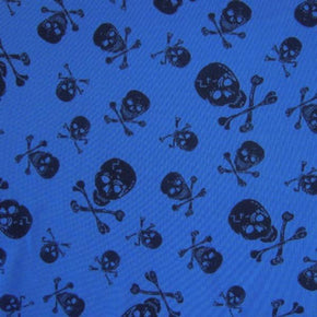  Blue Skull Print on Mesh