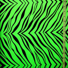  Neon Green Zebra Print on Nylon Spandex