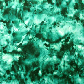  Jade Green Digital Watercolor Print on Polyester Spandex