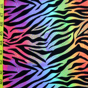 Multi-Colored Snake Zebra Print on Polyester Spandex