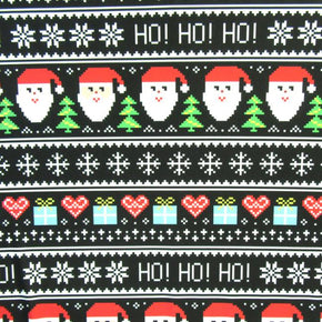 Multi Color/Black Christmas Printed Spandex Fabric