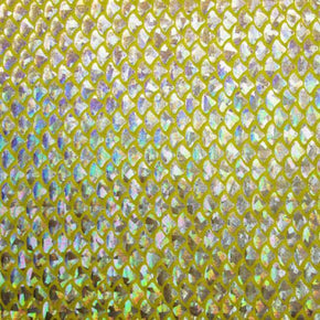  Silver/Yellow Holographic Small Mermaid Metallic Foil on Nylon Spandex