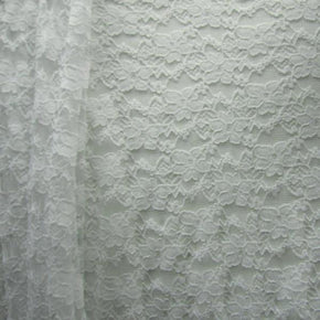  White Fancy Floral Lace on Nylon Spandex