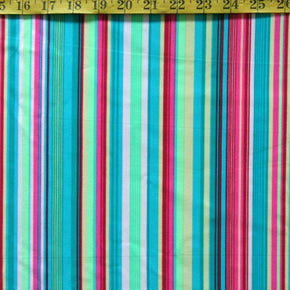 Multi-Colored Vertical Stripe Print on Polyester Spandex