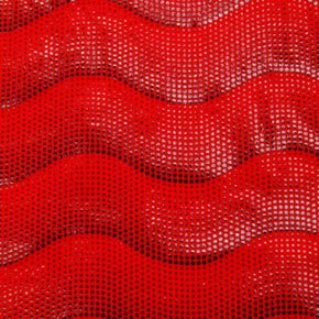  Black/Red Endless Waves Foil on Polyester Spandex