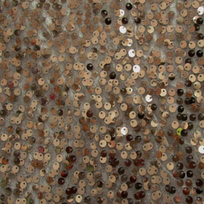  Chocolate Sequins on Stretch Mesh