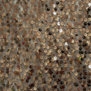  Chocolate Sequins on Stretch Mesh