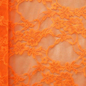  Neon orange Fancy Floral Lace 