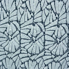  White Fancy 4mm Sequins on Lace