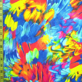 Multi-Colored Colorful Watercolor Print on Nylon Spandex