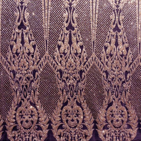 GOLD FANCY Glitter  EMBROIDERY NET DESIGN on Mesh