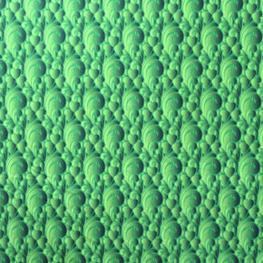 Kelly Green Field of Hearts Printed Spandex Fabric