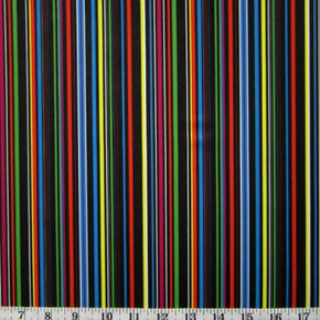 Multi-Colored Vertical Stripes Print on Polyester Spandex