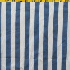 Blue/White Vertical Stripes Print on Polyester