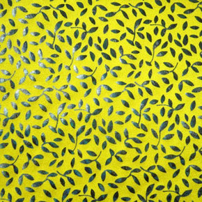  Gray/Yellow Shiny Metallic Foil on Nylon Spandex