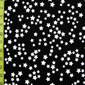  White/Black Stars Print on Nylon Spandex
