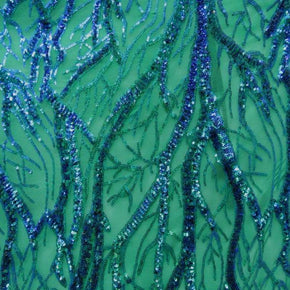 SILVER TREE DESIGN Sequin on Mesh