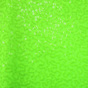  Neon Green Fancy Squiggle 2mm Sequins on Polyester Spandex