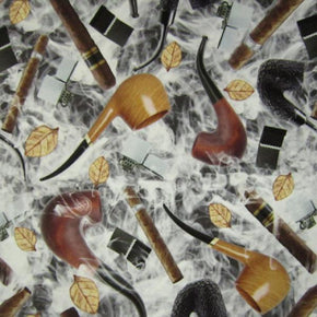 Multi-Colored Smoking Pipe Print on Polyester Spandex