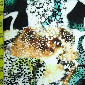 Multi-Colored Animal Print Smoke Collage on Polyester Spandex