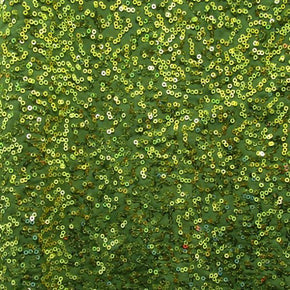  Gold/Olive/Gold Shiny Fancy Squiggle 2mm Sequins on Polyester Spandex
