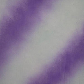 Purple/White Diagonal Faded Stripes Print on Polyester Spandex