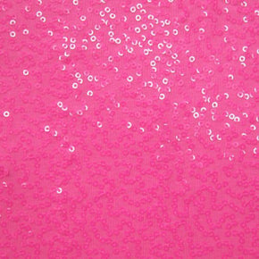  Neon Pink Fancy Squiggle 2mm Sequins on Polyester Spandex