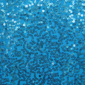  Turquoise Fancy Squiggle 2mm Sequins on Polyester Spandex