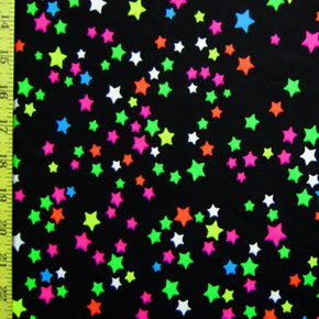 Multi-Colored Stars Print on Nylon Spandex