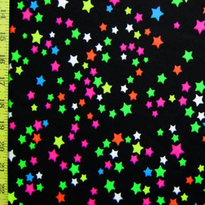 Multi-Colored Stars Print on Nylon Spandex
