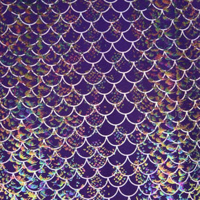  Purple Holographic Metallic Foil on Nylon Spandex