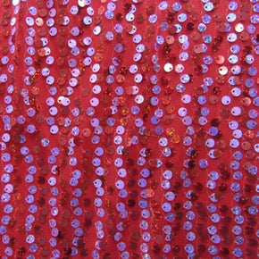  Purple/Red Holographic 5mm Sequins on Mesh