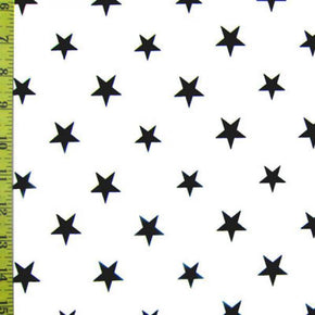  Black/White Stars Print on Nylon Spandex