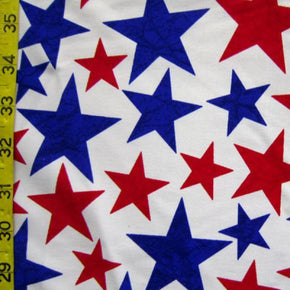 Multi-Colored Stars Print on Polyester Spandex