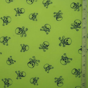  Yellow Skull Print on Spandex