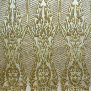 CHAMPAGNE FANCY Glitter  EMBROIDERY NET DESIGN on Mesh